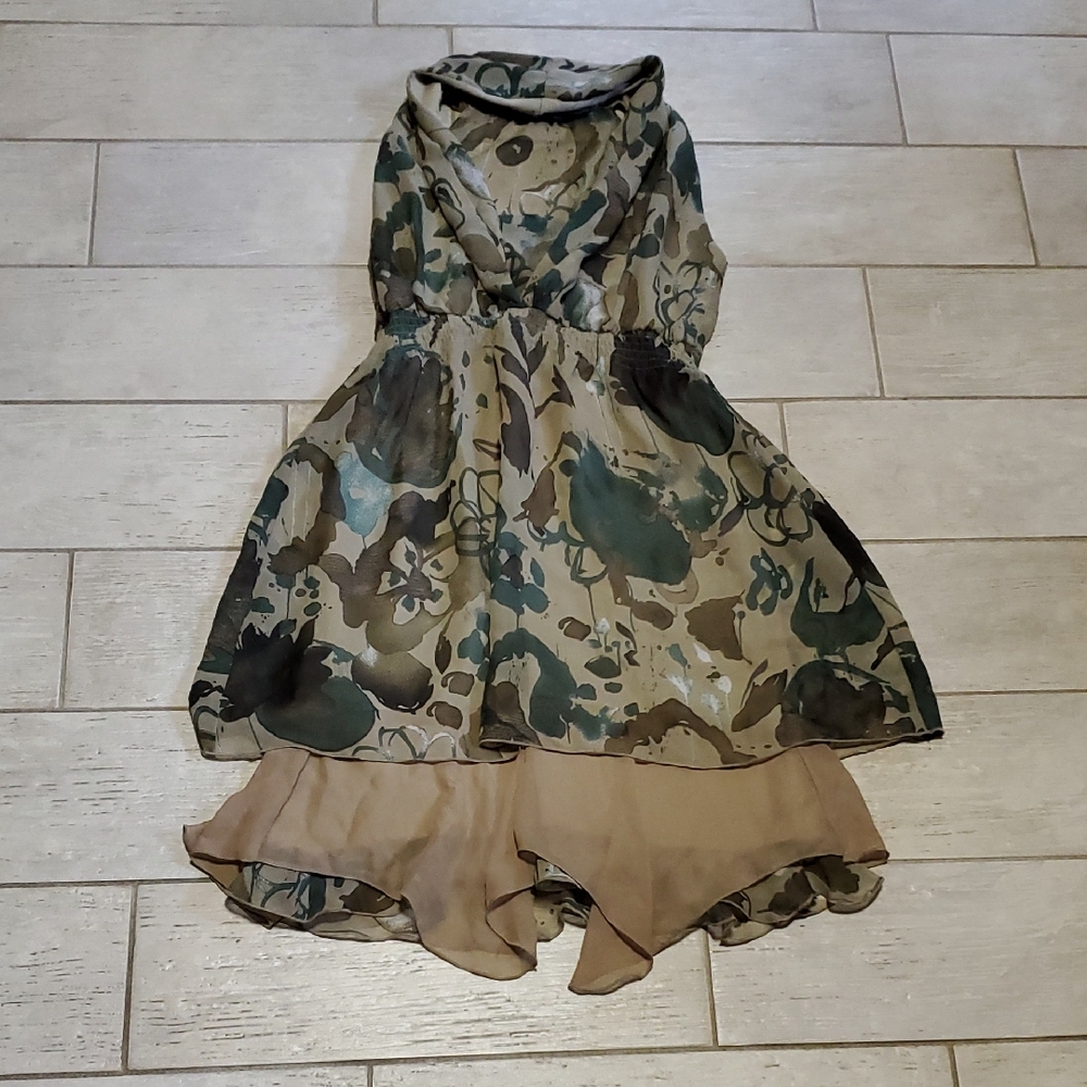 Madison Paige Women's S Sleeveless Camoflage Midi Dress